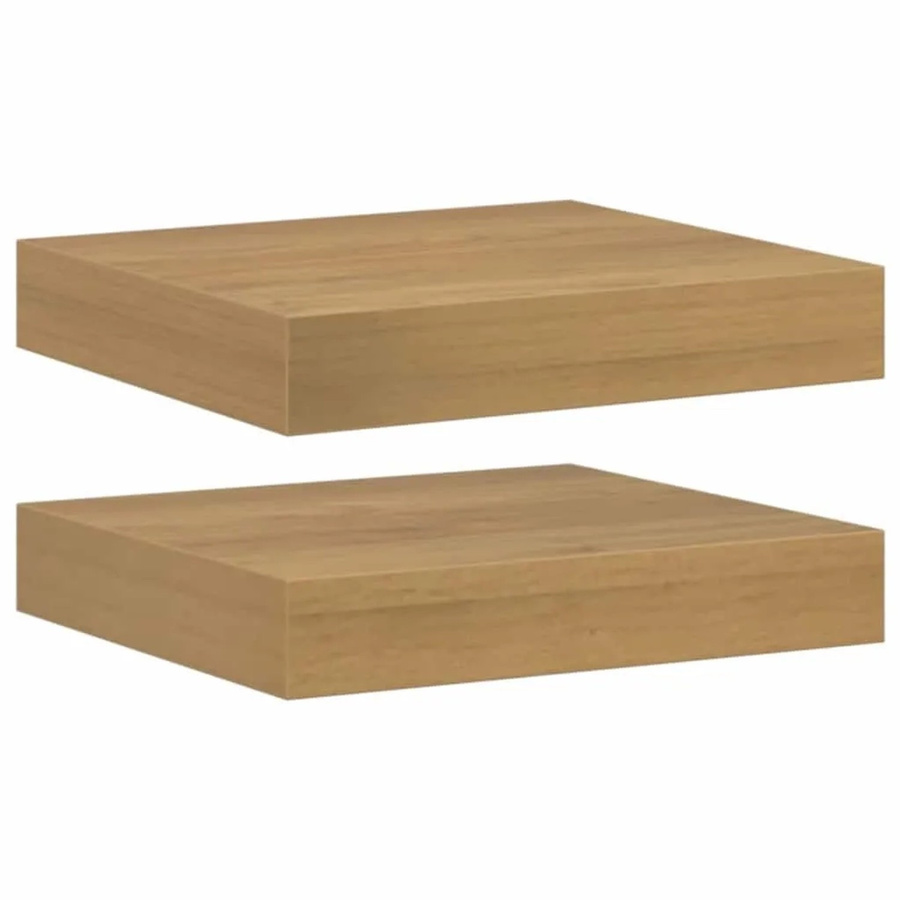 vidaXL Wandregal Set aus Holzwerkstoff in Braun mit modernem Design, 2 Stück, B: 23 cm, H: 23,5 cm, T: 4 cm - Bild 2