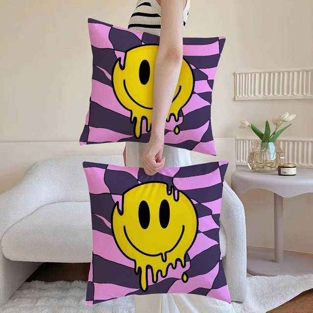 JMG Clothing Smiley-Kissenhülle in Pink, quadratisch, B/T/H: 40 x 40 x 40 cm - Bild 1