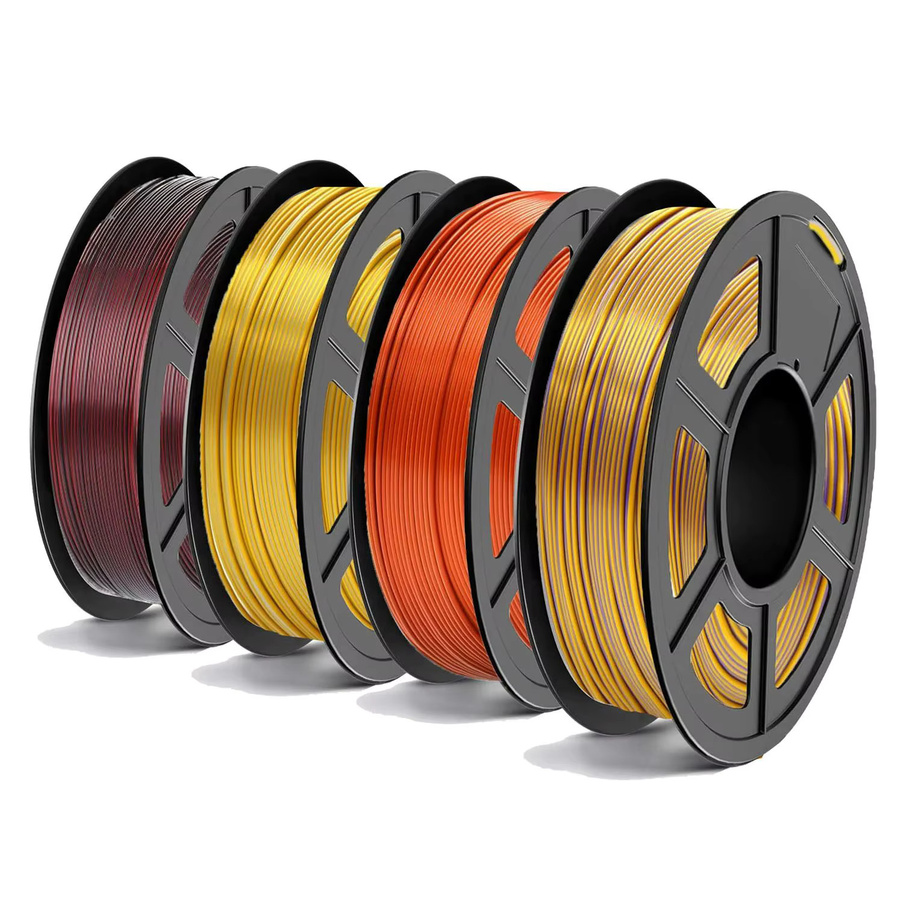 3D Maliang Seiden-PLA-Filament zweifarbig metallisch glänzend, Durchmesser: 1,75 mm, Farben: Schwarz-Rot-Multicolor, passend für FDM-3D-Drucker - Bild 4