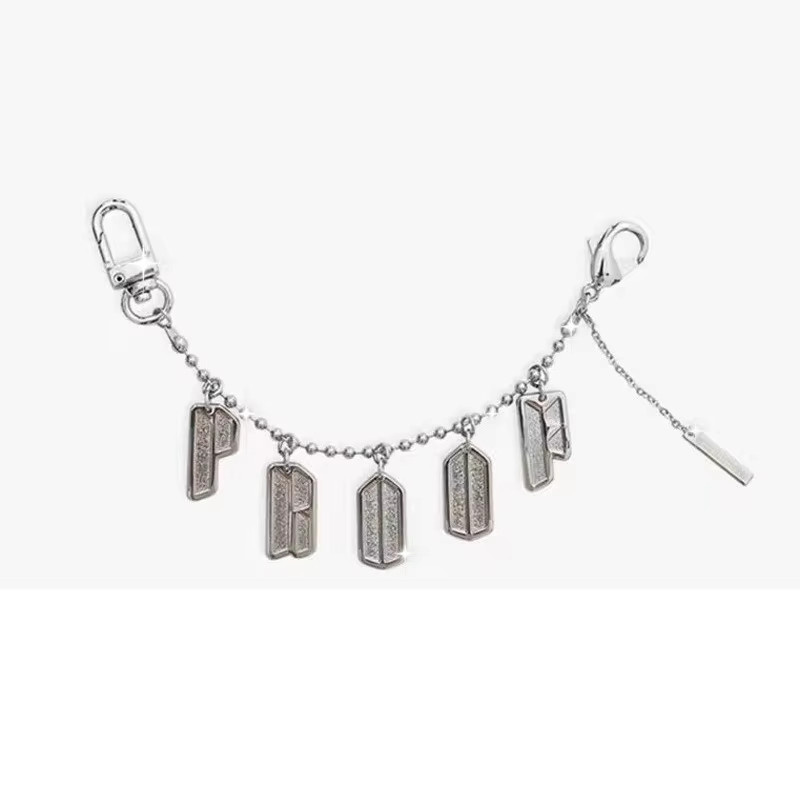 LINE FRIENDS Buchstaben-Armband-Anhänger, Edelstahl, Silber, Unisex - Bild 3