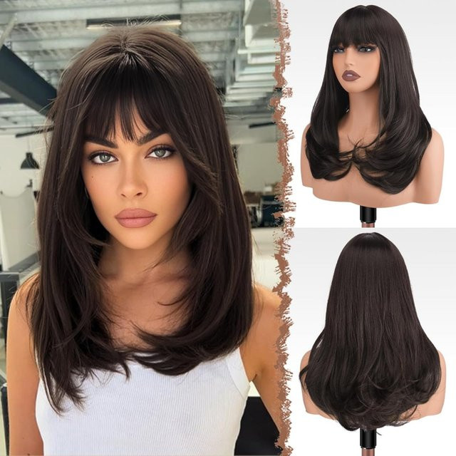 Suri Hair Haarperücke, braun, lang, glatt, mit Pony, 45,7 cm, Damen - Bild 1