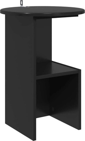 vidaXL Beistelltisch in Schwarzer Eiche, runder Holztisch für Wohnzimmer und Schlafzimmer, Durchmesser: 39,5 cm, Höhe: 55 cm