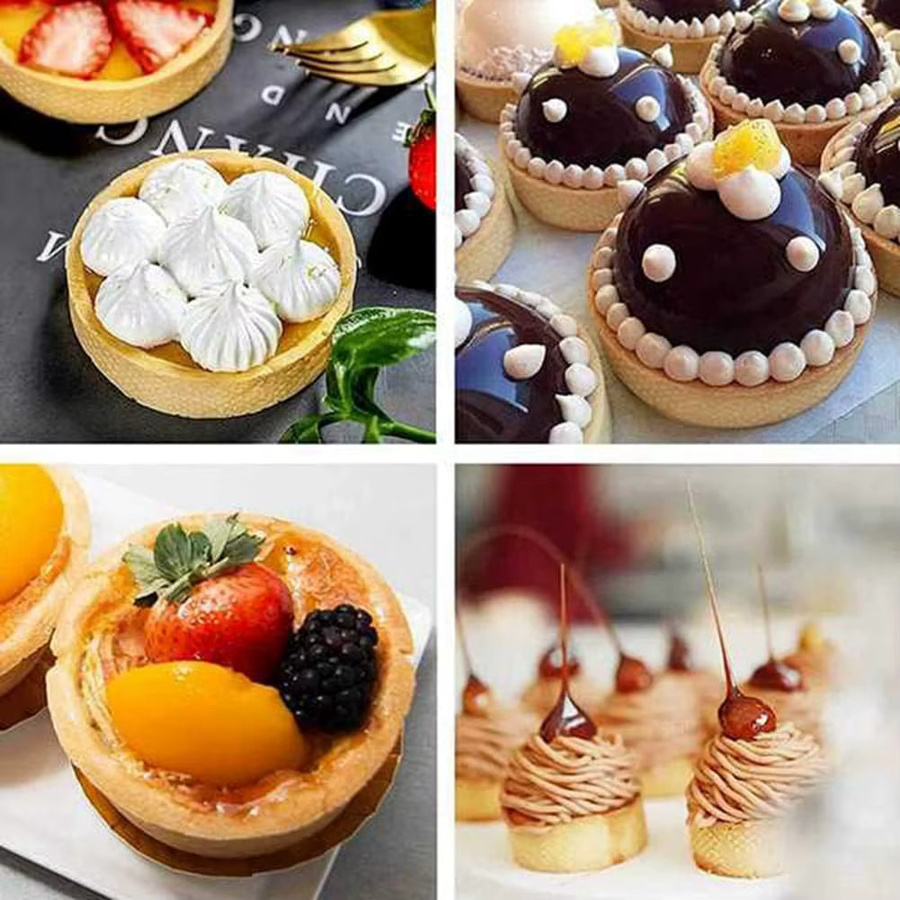 10er Set Yocosh Perforierte Tortenringe aus Edelstahl in Silber, runde Mousse-Backformen für Kuchen und Quiches, Durchmesser: 5 cm, 6 cm, 7 cm und 8 cm - Bild 4