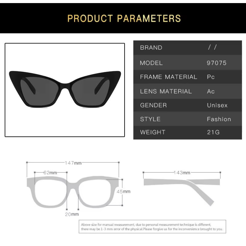 Samjune Sonnenbrille Cat Eye, Vollrand, Kunststoff, Damen - Bild 4