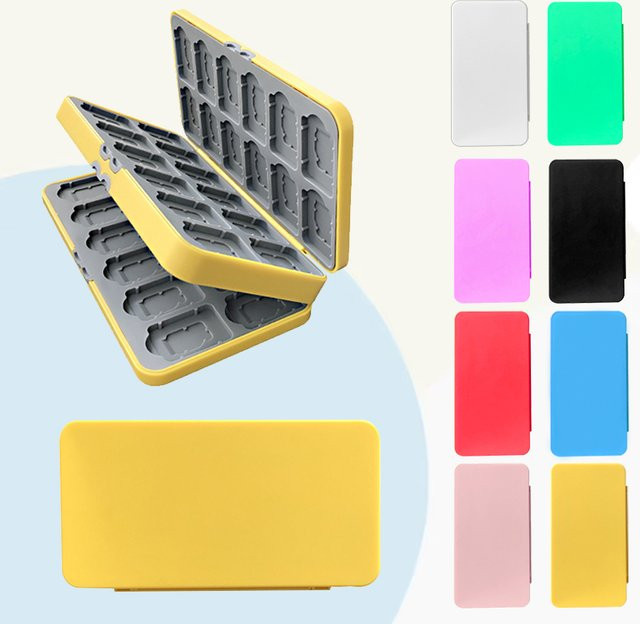 Spielkarten-Aufbewahrungsbox für Nintendo Switch, Switch Lite und Switch OLED in Pink mit Platz für 48 Spiele - Bild 1