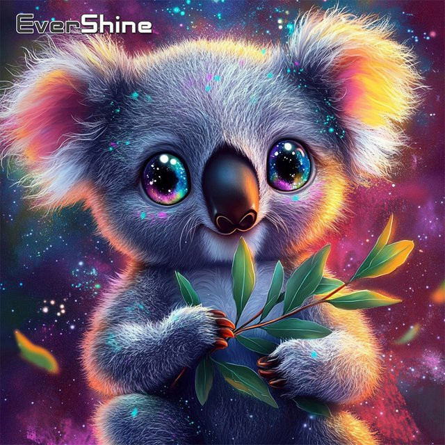 EverShine Diamant-Stickerei Koala Quadratisches Mosaik-Gemälde in Mehrfarbig - Bild 1