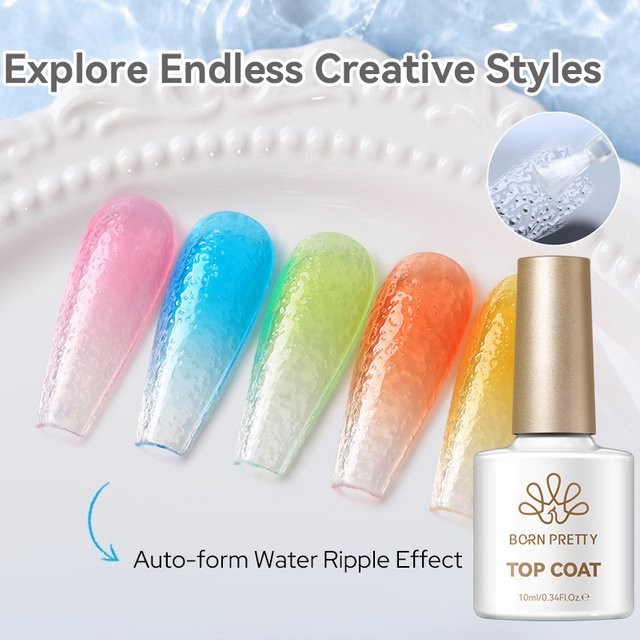 BORN PRETTY No-Wipe Wasserwellen-Topcoat-Gel, glänzend - Bild 1