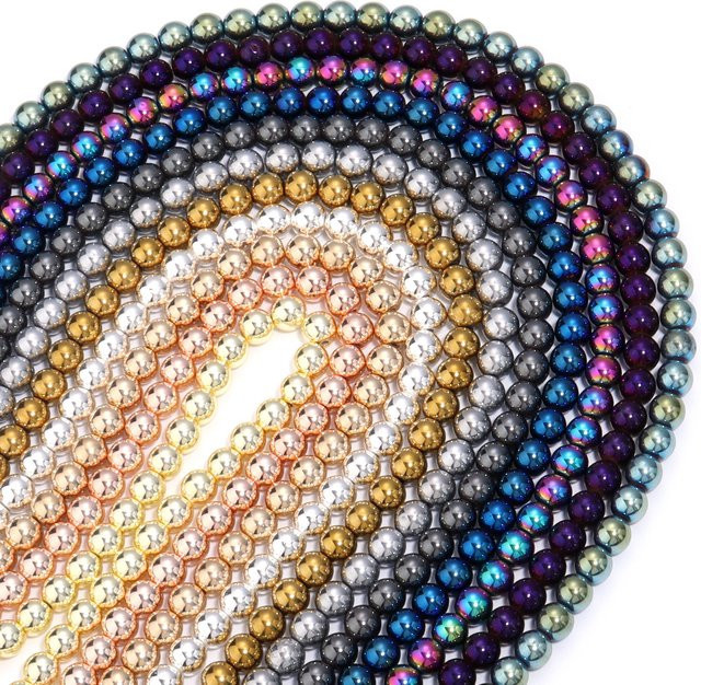 Louleur Natursteinperlen Hämatit, rund, 2-12 mm - Bild 1