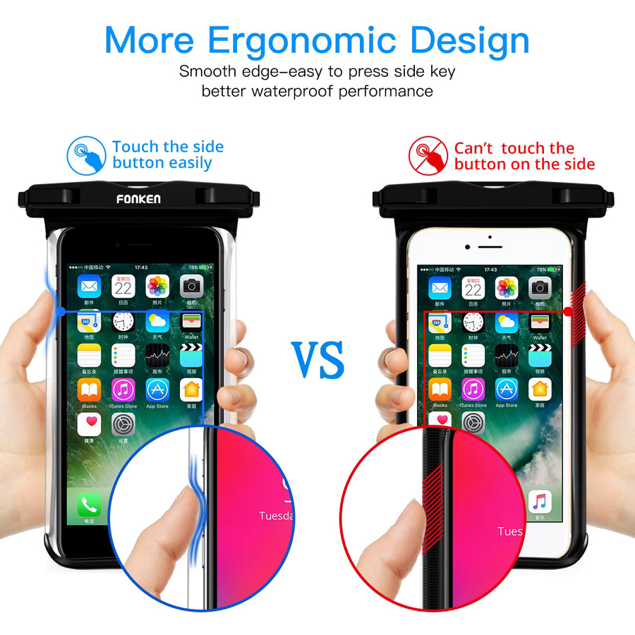 FONKEN Wasserdichte Unterwasser-Handyhülle für Apple iPhone, Huawei, Xiaomi und Samsung in Weiß - Bild 4