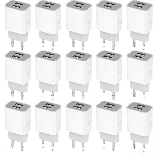 TAQKRED 15W Wandladegerät mit 2 USB-Anschlüssen in Weiß, 5V 2.1A - Bild 1