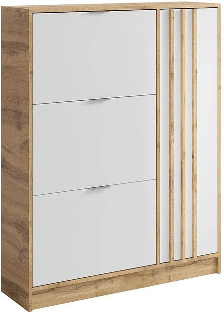 Schuhschrank Janakia von Vente-unique in Weiß, Breite: 102 cm, Höhe: 130 cm, Tiefe: 30 cm - Bild 1