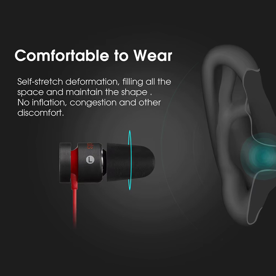 KZ Ohrstöpsel aus Memory-Schaum und Silikon für In-Ear-Kopfhörer, geräuschisolierend, in Schwarz oder Rot, S/M/L - Bild 3