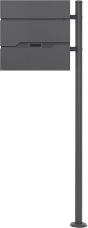 ML-Design Standbriefkasten mit Zeitungsfach und Standfuß aus Edelstahl in Anthrazit, B/T/H: 37 x 11 x 36,5 cm - Bild 2