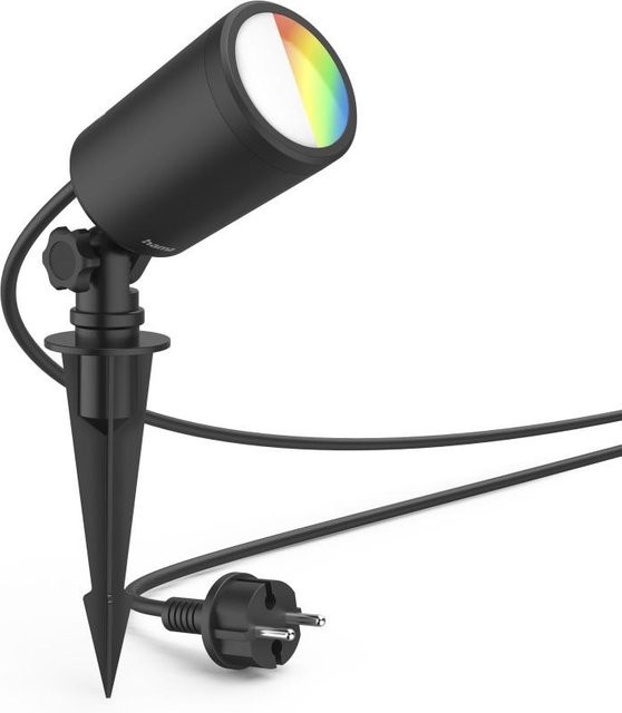 Hama WLAN Gartenstrahler mit Erdspieß, dimmbarer LED Gartenleuchte in Schwarz und Multicolor, IP44 wasserdicht, kompatibel mit Amazon Alexa, Google Assistant und Siri - Bild 1
