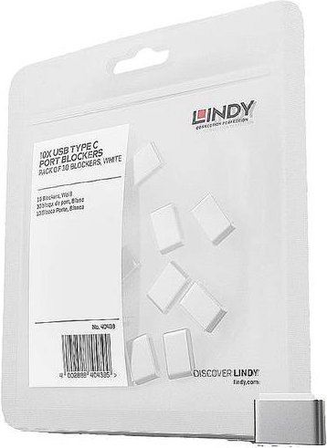 Lindy USB-C Port Schloss 10er Set Weiß ohne Schlüssel 40439 - Bild 1