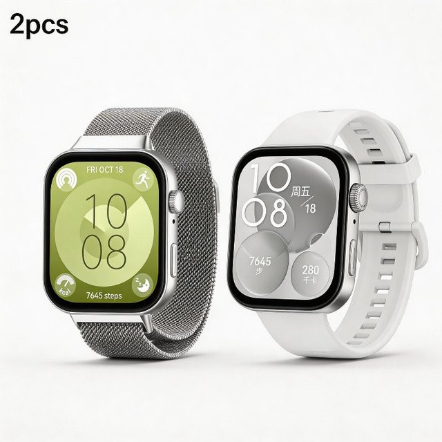 JBAILI Uhrenarmband Silikon, Modern, 2 Stück - Bild 1