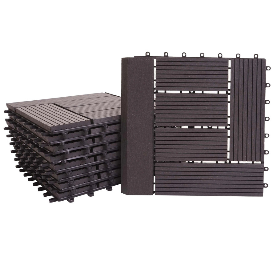 MCW WPC Bodenfliese Sarthe mit Abschluss in Anthrazit für Balkon und Terrasse, 1qm Set, B/T: 30 x 30 cm - Bild 2