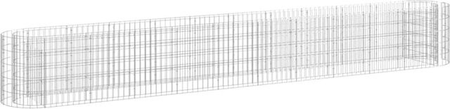Furnicato Gabionen-Hochbeet aus verzinktem Eisen in Silber, B/T/H: 400 x 50 x 50 cm - Bild 1