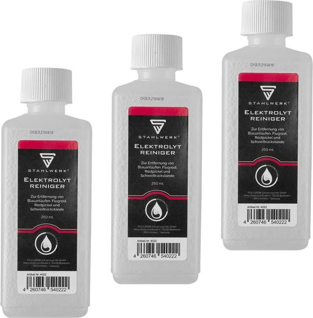 STAHLWERK Elektrolytreiniger für Schweißnaht-Reinigungsgeräte, 3er Set, 3 x 250 ml - Bild 1