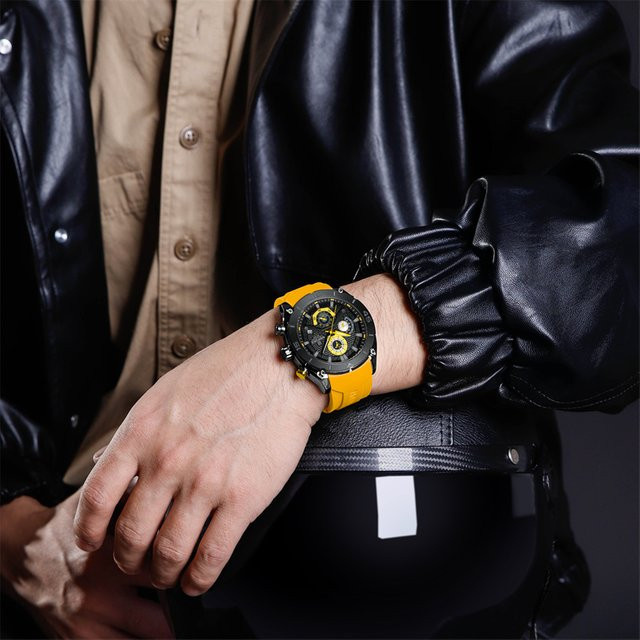 NAVIFORCE Armbanduhr Chronograph, Quarz, Silikon, Schwarz, Herren - Bild 1