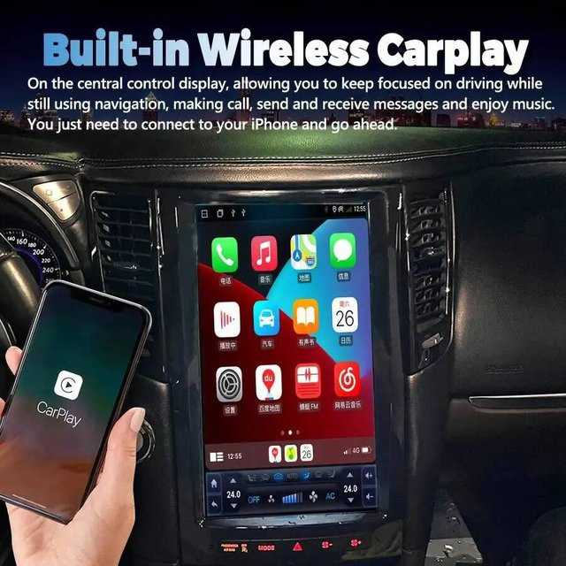 Jetalon Android 15 Multimedia Navigation Stereo für Infiniti FX30 FX35 FX37 FX50 (2007-2013) mit 13,8 Zoll GPS Bildschirm, 4G und Video Player in Schwarz - Bild 1