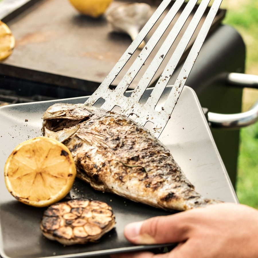 FMprofessional Grill- und Fischwender Presist aus Edelstahl in Silber, Breite: 9 cm, Länge: 33 cm - Bild 2