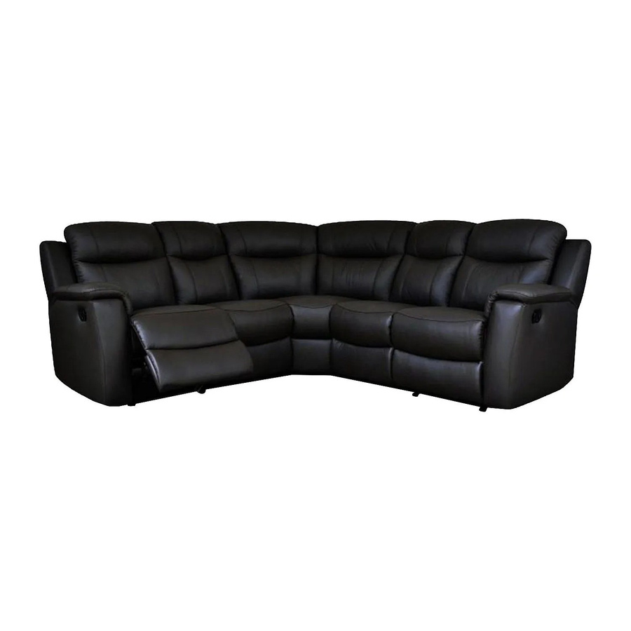 Vente-unique Relaxsofa Evasion in Schwarz, L-Form mit Kunstleder und verstellbarer Kopfstütze, Breite: 217 cm - Bild 2