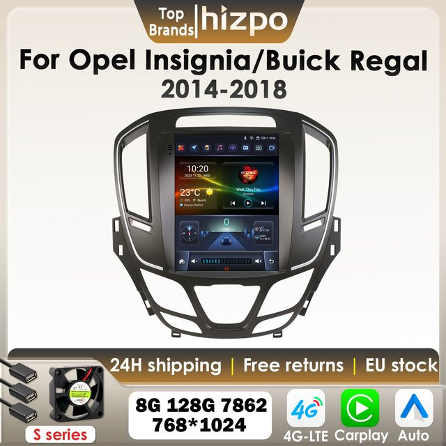 Hizpo Android 13 Autoradio mit 9,7 Zoll vertikalem Tesla-Stil Bildschirm für Opel Insignia und Buick Regal 2014-2018, Carplay, GPS, 4G, Bluetooth, Schwarz - Bild 1
