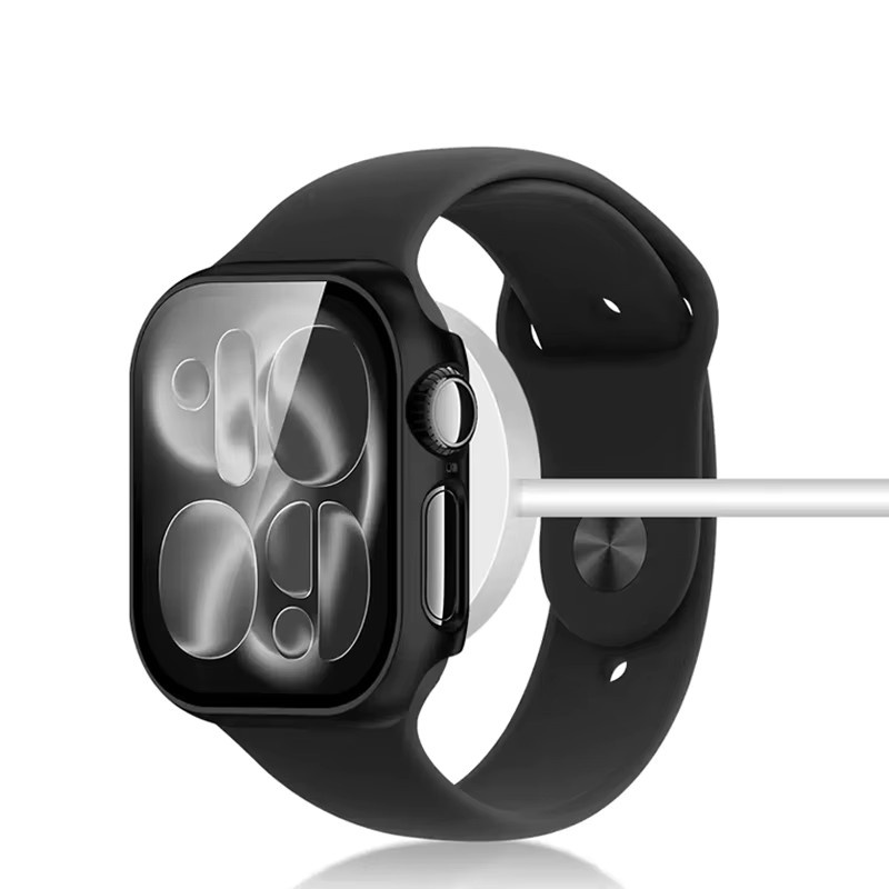 Apple Watch Hülle, Hard PC Bumper, Displayschutzfolie, 42 mm, 46 mm, Orange - Bild 3