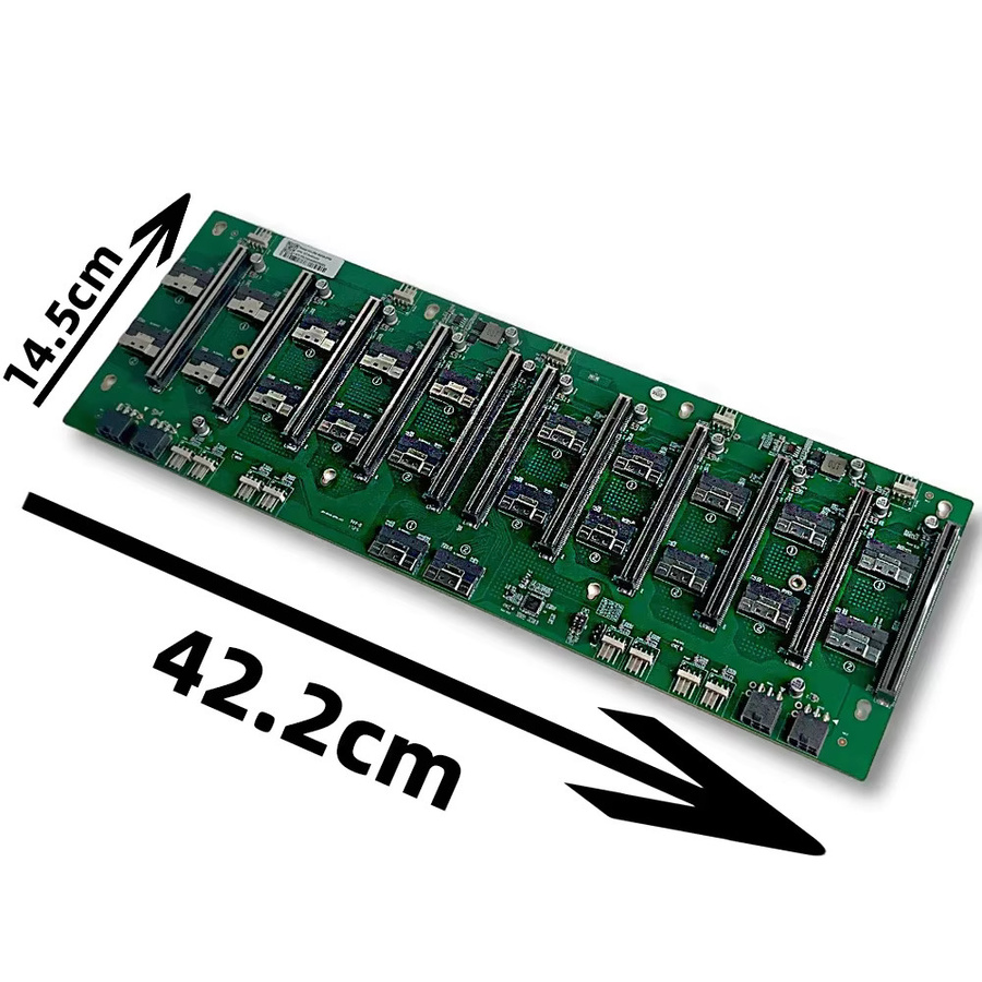 SPEEDIER GPU Grafikkarte Erweiterung für Server Motherboards 8654 zu PCI-E 4.0 X16 & MCIO zu PCIe 5.0 X16 Basis 8/10 Multi-Card 11-Slot in Grün - Bild 3