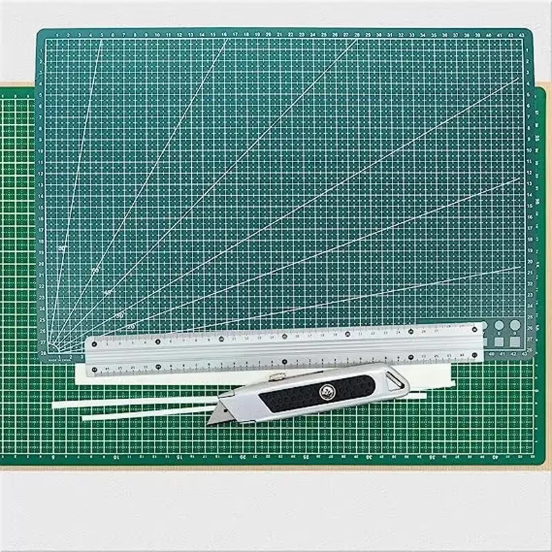 Einseitige PVC-Schneidematte für A3 und A4 in Grün zum Basteln und Nähen - Bild 3