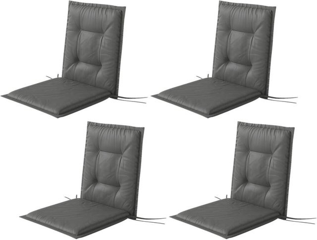 Outsunny Sitzkissen 4er Set hellgrau aus Polyester, wasserabweisend und UV-beständig, B/H/L: 50 x 5 x 108 cm - Bild 1