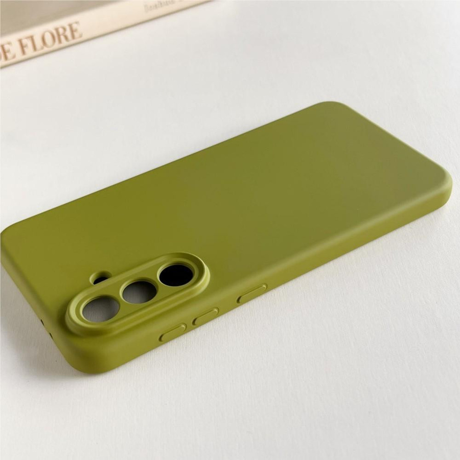 Stoßfeste Flüssigsilikon Handyhülle für Samsung Galaxy S25 S24 S23 S22 Plus Ultra A56 A16 A55 A54 in Grün mit mattem Finish - Bild 1