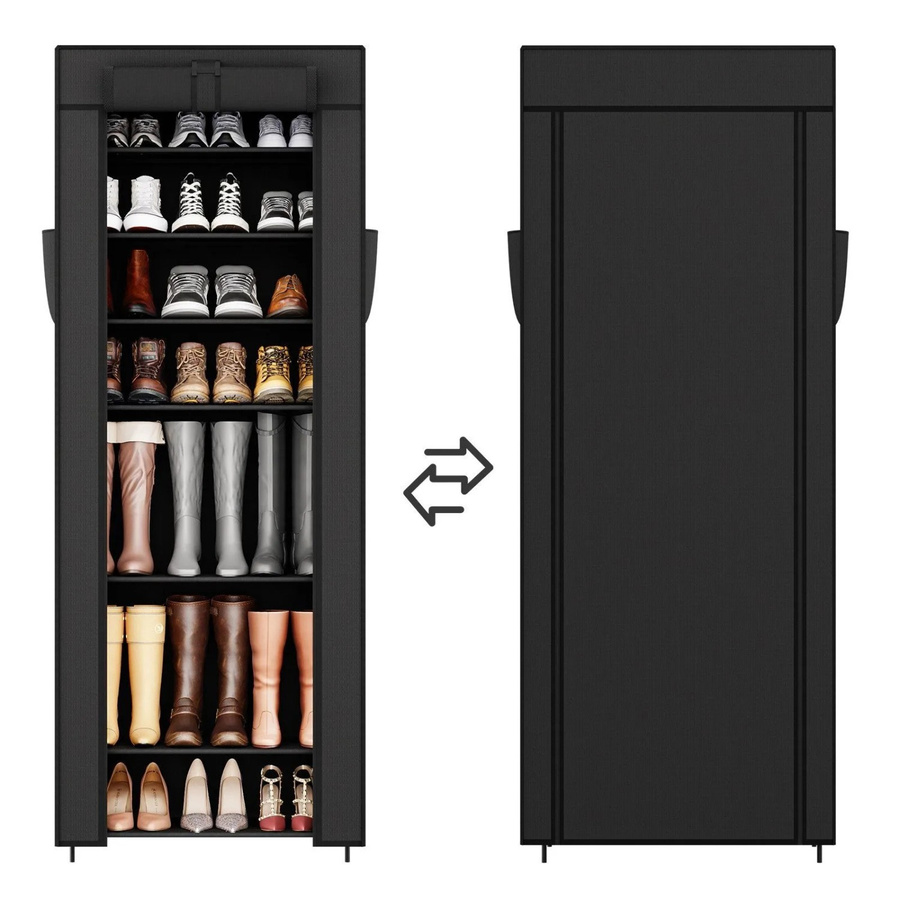Sekey Schuhschrank aus Vliesstoff mit 9 Ebenen in Schwarz, Breite: 58 cm - Bild 2