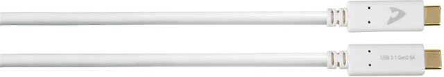 AVINITY USB-C-Kabel USB 3.1 Gen 2 Full-Featured mit eMarker, 10 Gbit/s, 5A, Weiß, 1,00 m - Bild 1