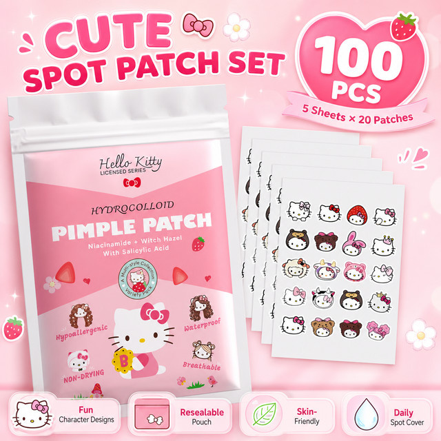 Sanrio Hello Kitty Akne-Pflaster Hydrogel, 100 Stück, Unisex - Bild 1