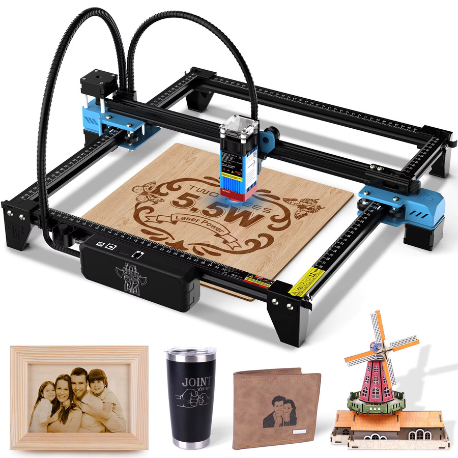 TwoTrees TTS-10 Pro 80W und TTS-55Pro 40W Lasergravurmaschine CNC-Laserschneider für Holz, Leder und Edelstahl in Schwarz - Bild 2