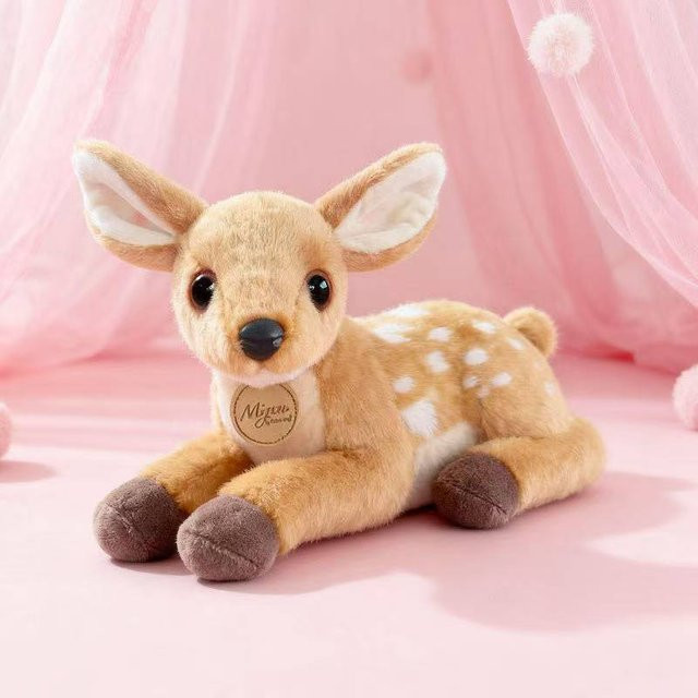 Liegende Hirschpuppe Kawaii Plüschtier Figur, 25cm, ab 14 Jahren - Bild 1