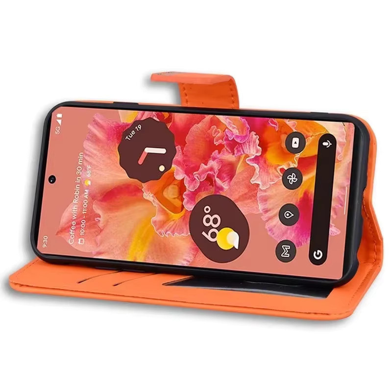Goldene Flip-Leder-Handyhülle mit Tierdesign als Brieftasche und Ständer für Google Pixel 9, 8, 7, 6 Pro, XL, 8A, 7A, 6A - Bild 5