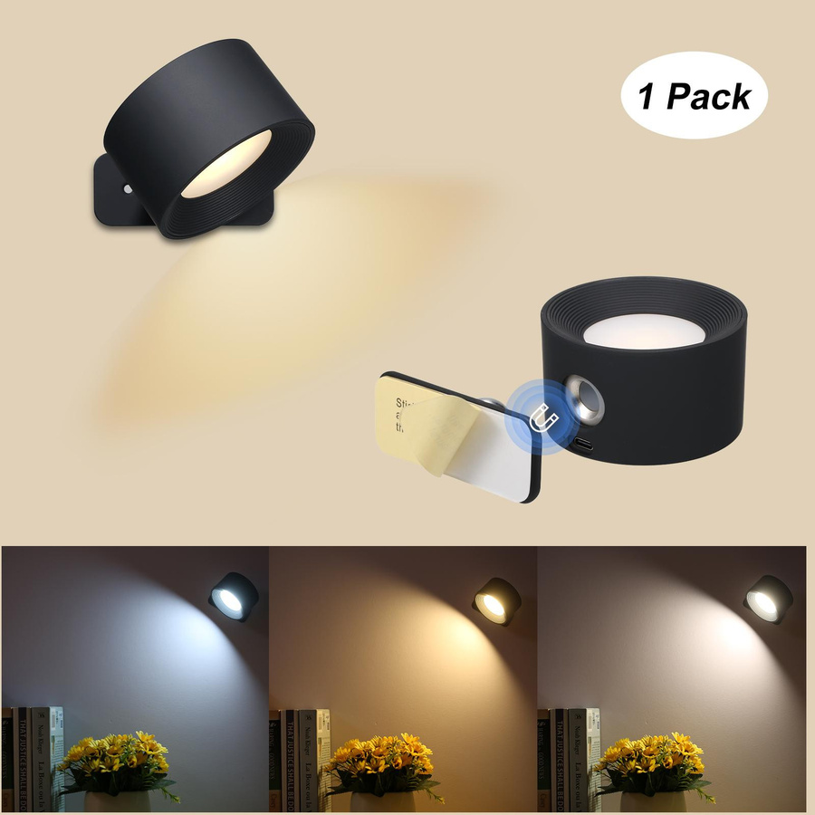 Neoglint LED Schranklampe mit 4,5 W und Akku, Schwarz, Warmweißes Licht, Magnetisch und Selbstklebend - Bild 4