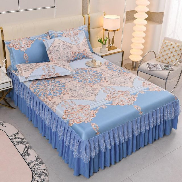 Dreiteiliges Sommerbettset aus Viskose von Your Warm Home, Blau, B/T: 200 x 150 cm - Bild 1