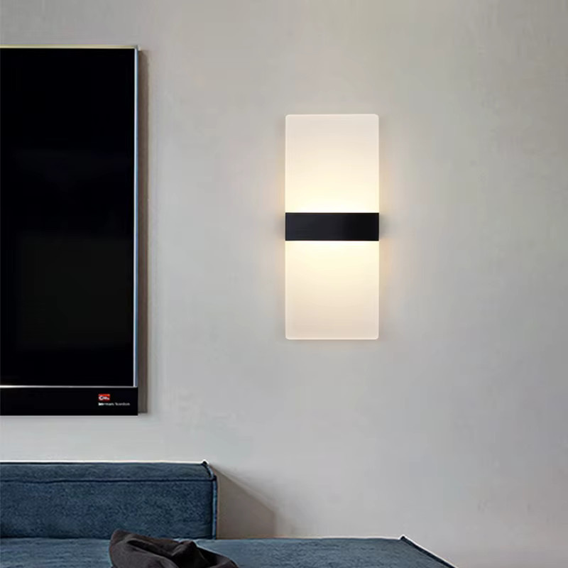 LED Acryl Wandleuchte in Weiß mit warmweißem Licht für Wohnzimmer, Korridor und Schlafzimmer - Bild 3