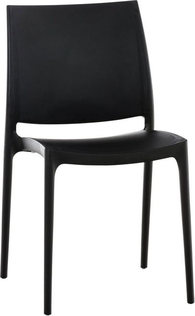 DELUKE Stuhl VAYA Esszimmerstuhl aus Kunststoff in Schwarz, H 81 cm x B 44 cm x T 50 cm - Bild 1