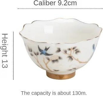 Weiße Dehua Porzellan Teetasse mit floralem Muster, 130 ml - Bild 1
