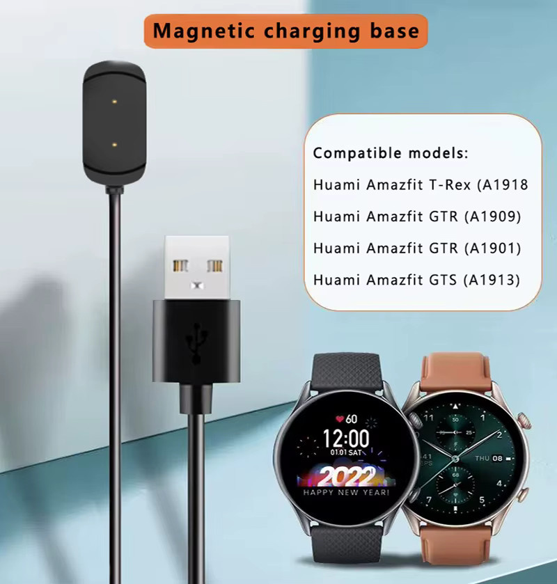 Huami USB Ladekabel für Amazfit T-Rex, GTR und GTS 42/47mm Smartwatch, Schwarz - Bild 6