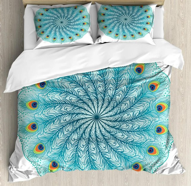 Your Warm Home Boho-Mandala Bettwäscheset in Blau, 3-teilig mit Bettbezug und Kissenbezügen, B/H: 240 x 220 cm - Bild 1