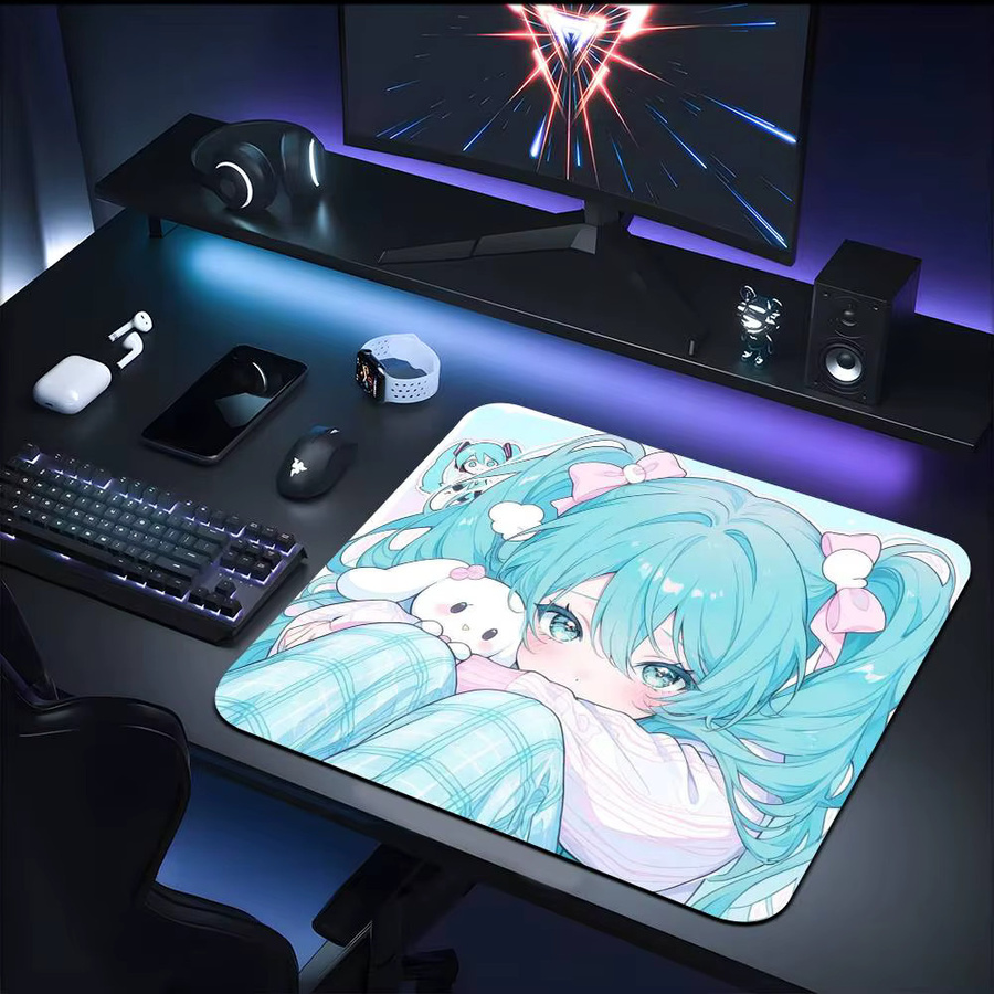 Moetch Kawaii Hatsune Anime Mauspad rutschfeste Schreibtischunterlage in Multicolour - Bild 2