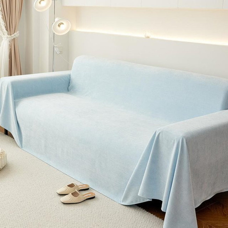 Wasserdichter Sofabezug aus Samt von Super Six in Blau, einfarbig und rutschfest, B/T: 180 x 130 cm