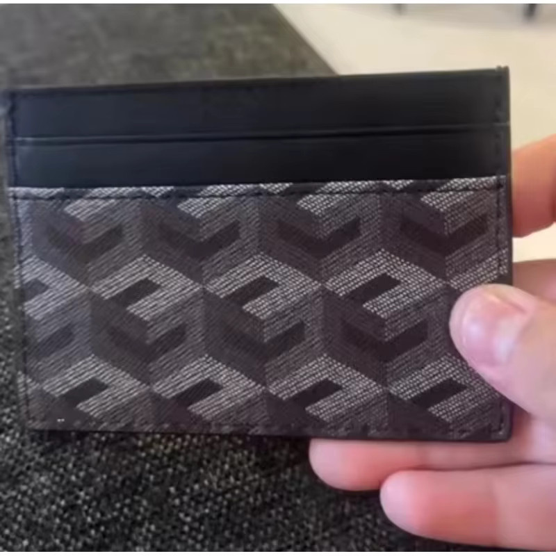 Multifunktionaler Kartenhalter aus Echtleder mit 3D-Muster in Blau für Damen und Herren - Bild 2