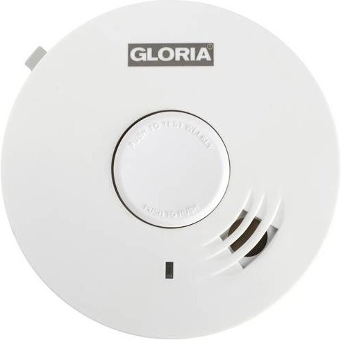 Gloria R-10 Rauchwarnmelder in Weiß, batteriebetrieben, Durchmesser: 10,4 cm, Höhe: 4,0 cm - Bild 1